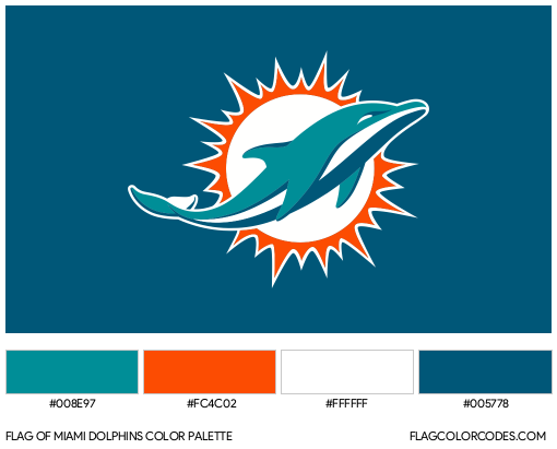 Miami Dolphins Flag Color Palette