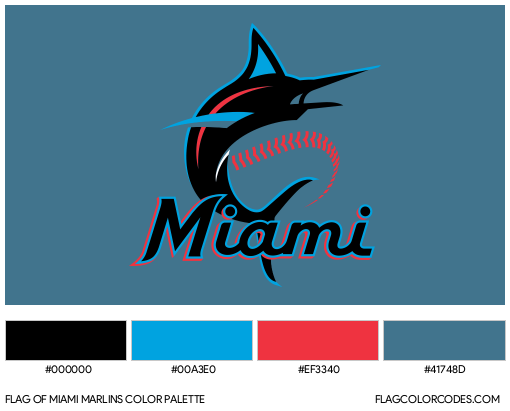 Miami Marlins Flag Color Palette