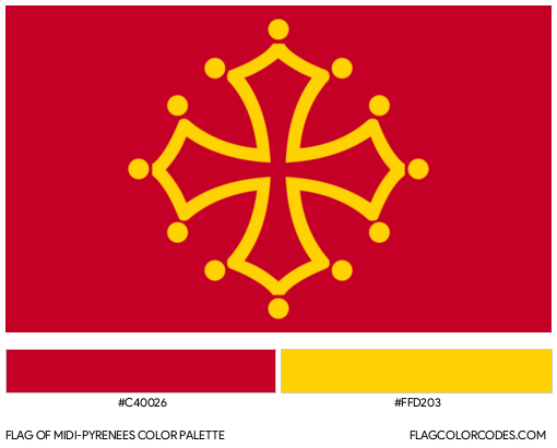 Midi-Pyrenees Flag Color Palette