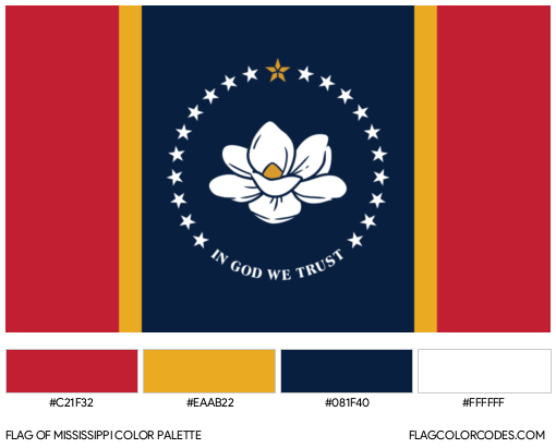 Mississippi Flag Color Palette