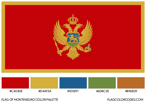 Montenegro Flag Color Palette