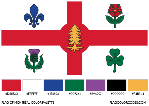 Montreal Flag Color Palette