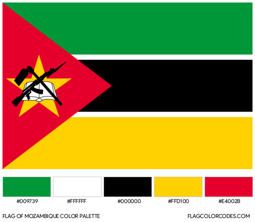 Mozambique Flag Color Palette
