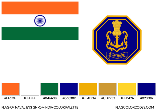 Naval Ensign-of-India Flag Color Palette
