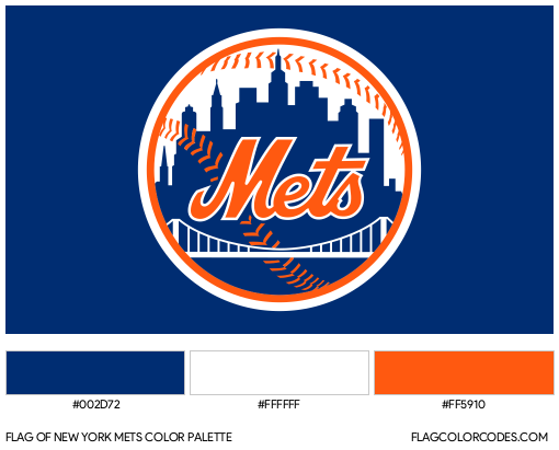 New York Mets Flag Color Palette