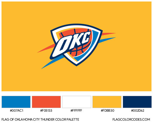 Oklahoma City Thunder Flag Color Palette