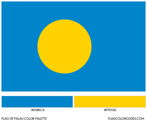 Palau Flag Color Palette