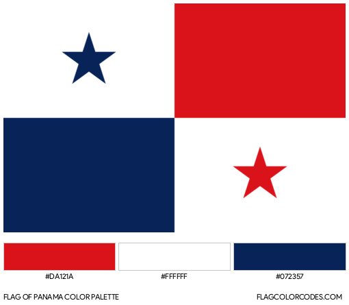 Panama Flag Color Palette