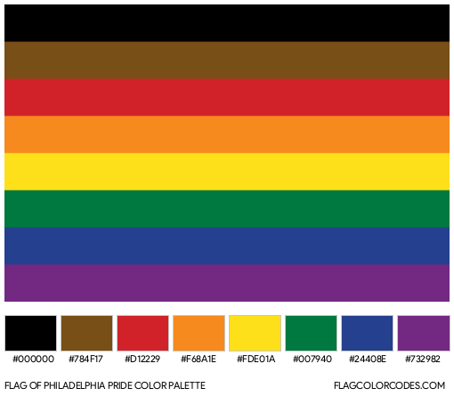 Philadelphia Pride Flag Color Palette