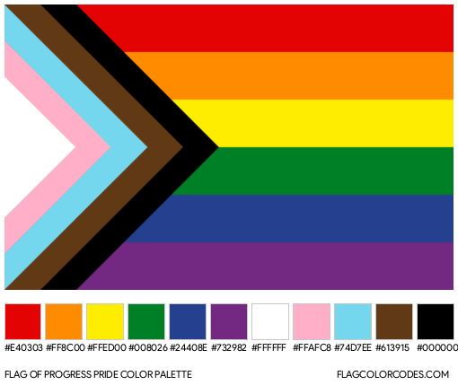 Progress Pride Flag Color Palette