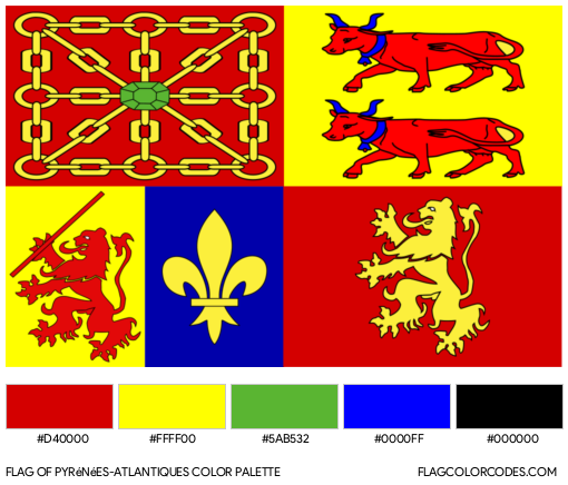 Pyrénées-Atlantiques Flag Color Palette