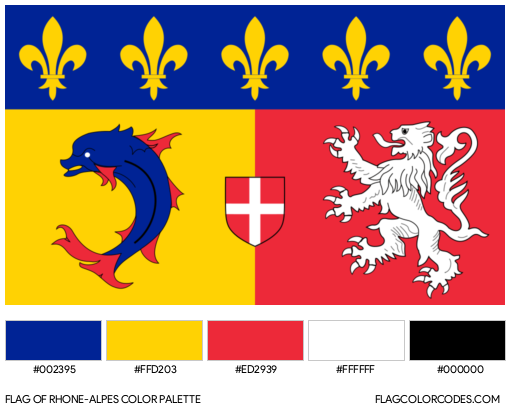Rhone-Alpes Flag Color Palette