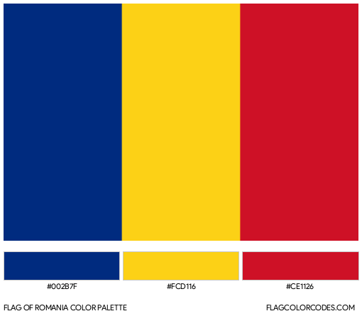 Romania Flag Color Palette