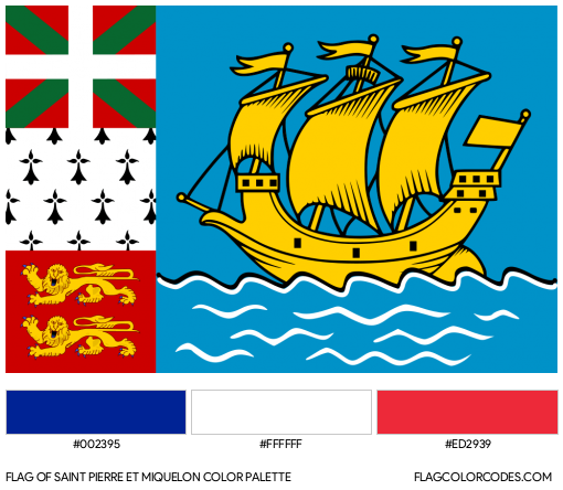 Saint Pierre et Miquelon Flag Color Palette