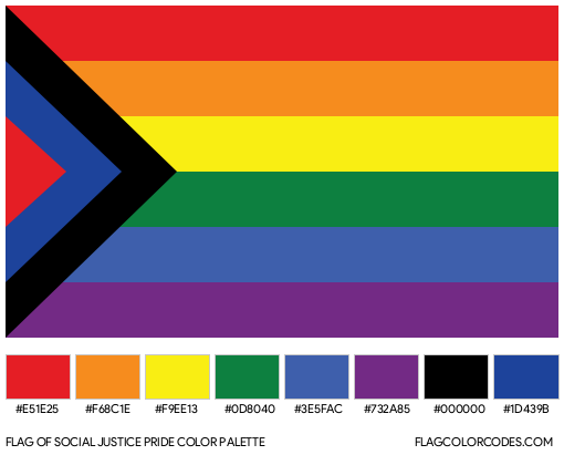 Social Justice Pride Flag Color Palette