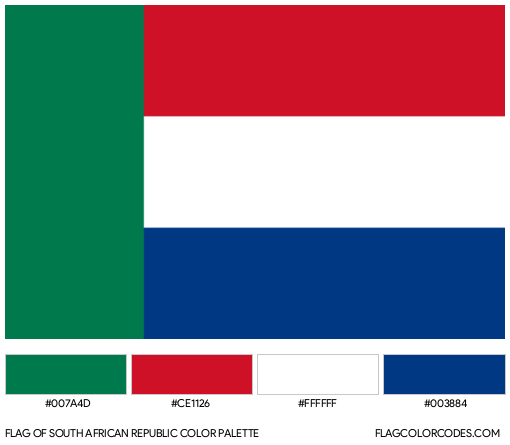South African Republic Flag Color Palette