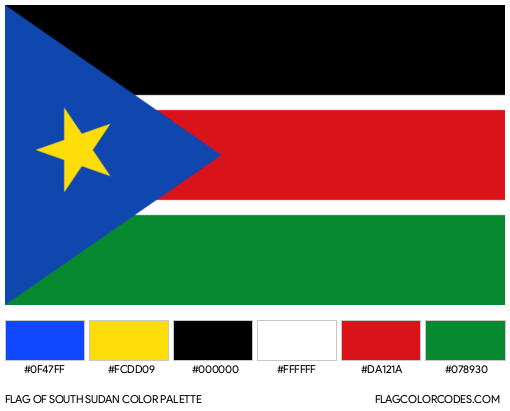South Sudan Flag Color Palette