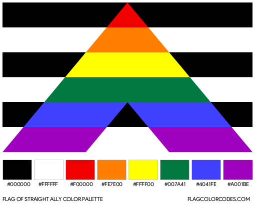 Straight Ally Flag Color Palette