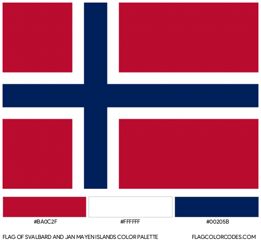 Svalbard and Jan Mayen Islands Flag Color Palette