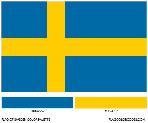 Sweden Flag Color Palette