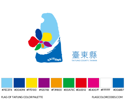 Taitung Flag Color Palette