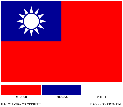 Taiwan Flag Color Palette