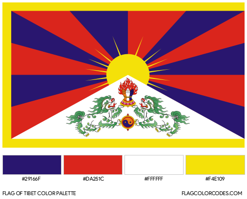 Tibet Flag Color Palette