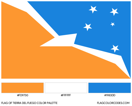 Tierra del Fuego Flag Color Palette