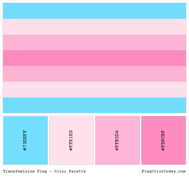 Transfeminine Flag Color Palette Transfeminine Flag Color Palette