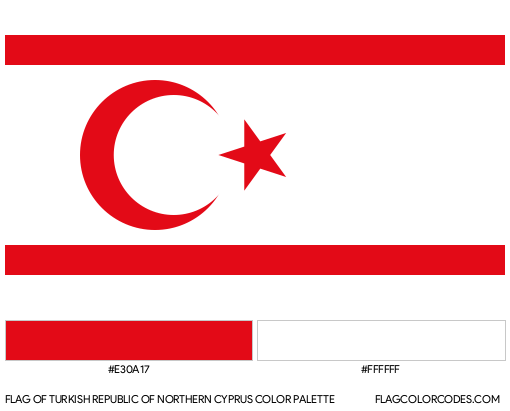 Turkish Republic of Northern Cyprus Flag Color Palette