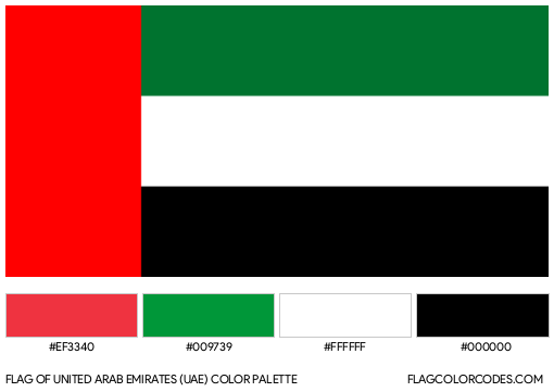 United Arab Emirates (UAE) Flag Color Palette
