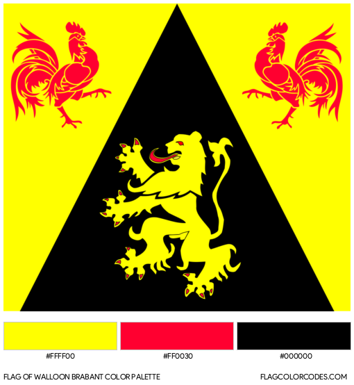 Walloon Brabant Flag Color Palette
