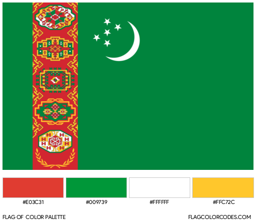 Turkmenistan Flag Color Palette