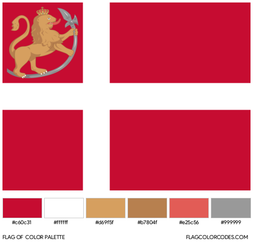 Kingdom of Norway Flag Color Palette