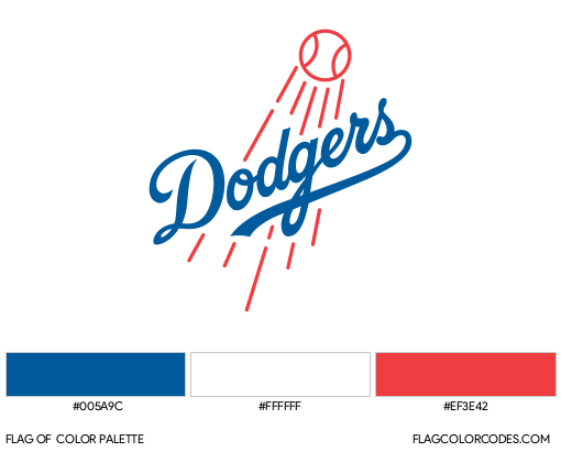 Los Angeles Dodgers Flag Color Palette