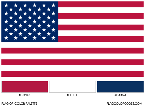 United States of America (USA) Flag Color Palette