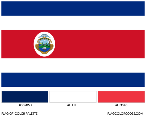 Costa Rica Flag Color Palette