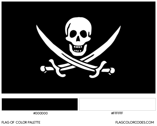 Pirate Flag of Jack Rackham Flag Color Palette