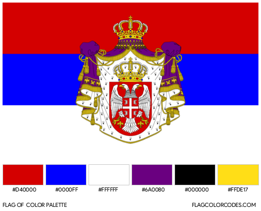 Kingdom of Serbia (1882–1918) Flag Color Palette
