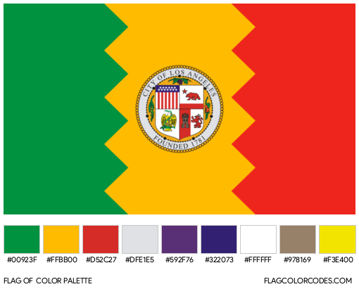Los Angeles Flag Color Palette